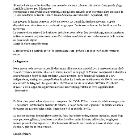 Villa Grand Nicolas Bord De *